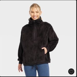 NWT Women's High Pile Fleece 1/2 Zip
Pullover - JoyLab™ Black S